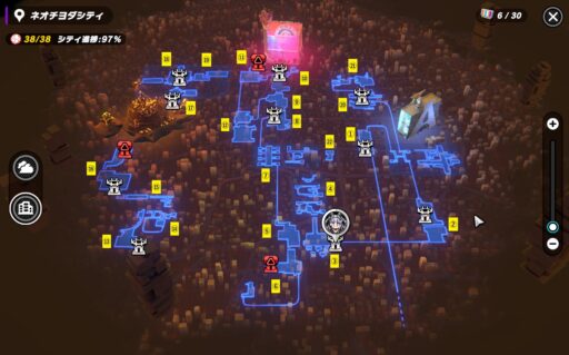 【トライブナイン】ネオチヨダシティMapping（グラフィティ、金箱、敵の位置）